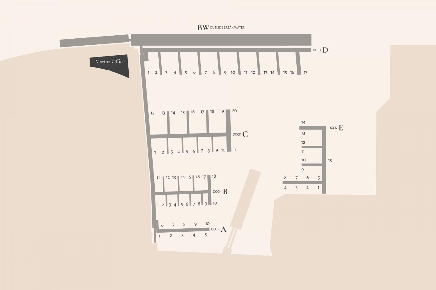 Fan Pier Marina Layout