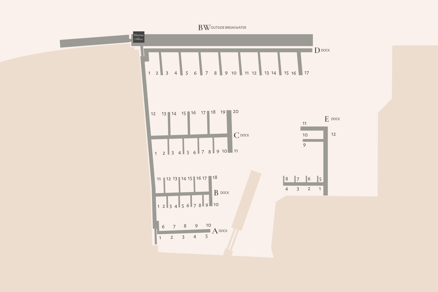 Map of Fan Pier Marina
