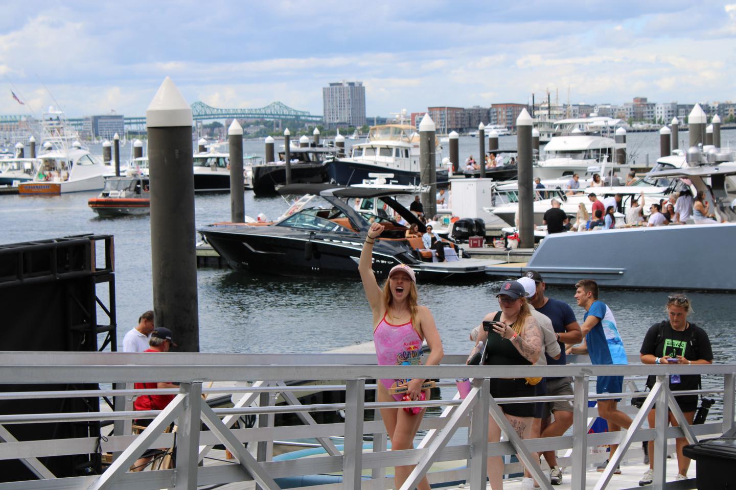 Molly Carlson walks up the gangway after her third place win