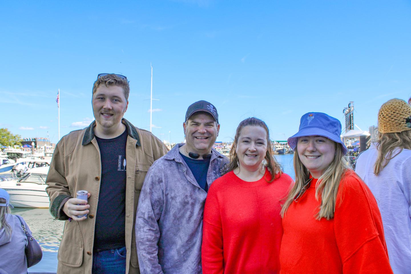 Spectators watch Red Bull Cliff Diving at Fan Pier Marina